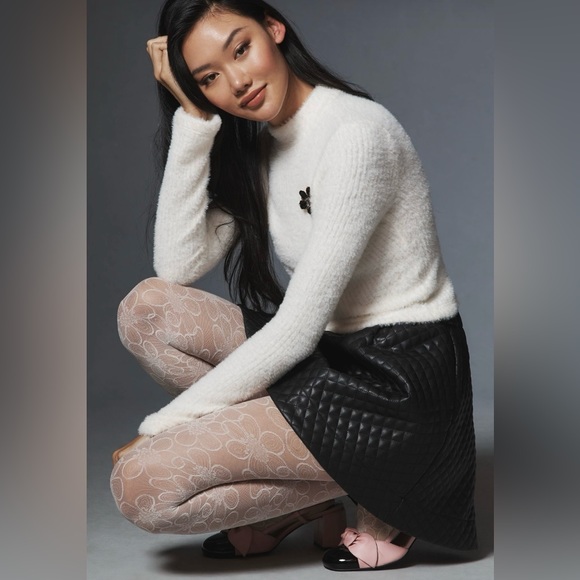 Anthropologie Mock Neck Fuzzy Sweater - Picture 2 of 7